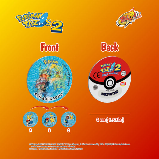 Tazos Pokémon 3D Set 2 Album Full Set Poland Lays Edition (50/50)