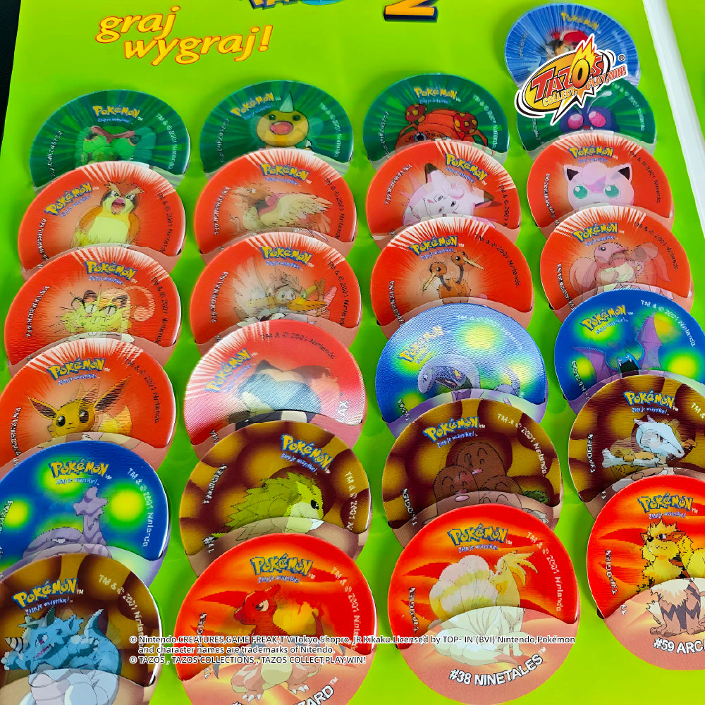 Tazos Pokémon 3D Set 1 Album Full Set Poland Lays Edition (50/50)
