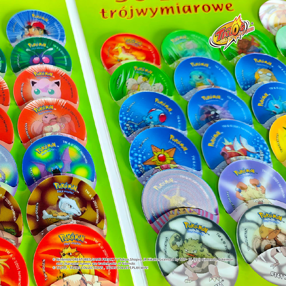 Tazos Pokémon 3D Set 1 Album Full Set Poland Lays Edition (50/50)